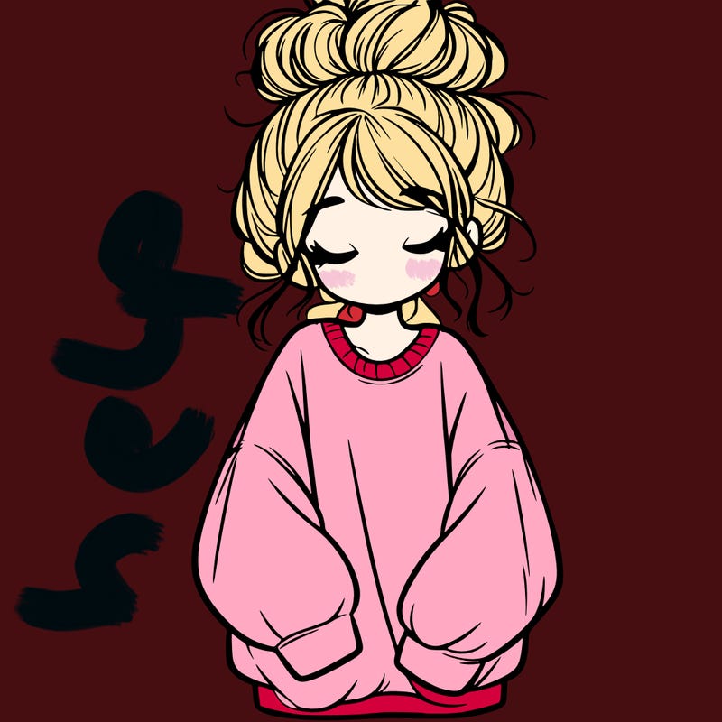 girl with baggy sweatshirt and messy bun