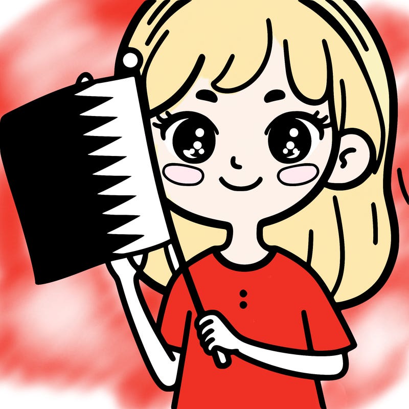 a girl with qatar flag