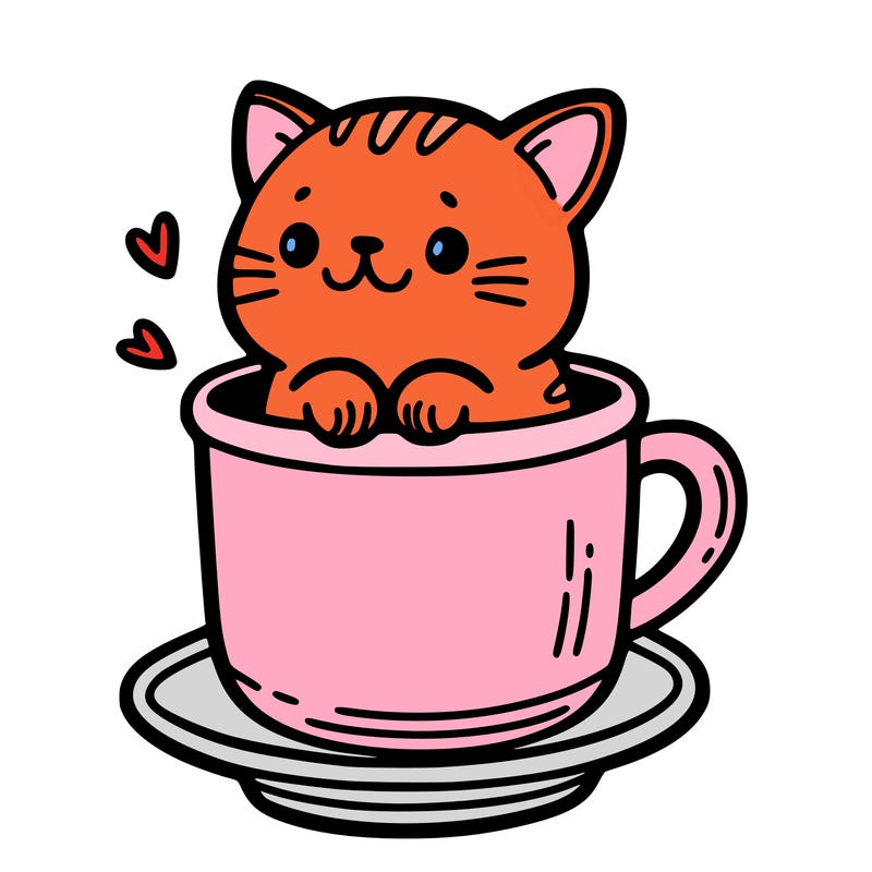 a  cat in a cup