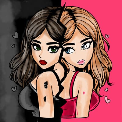 realistic girl split