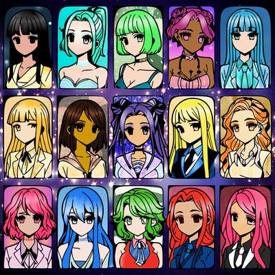 girls that look diffrent anime