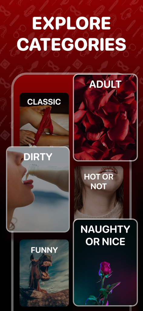 Rather Dirty - For Adults - Explore game categories in the Rather Dirty adult party app