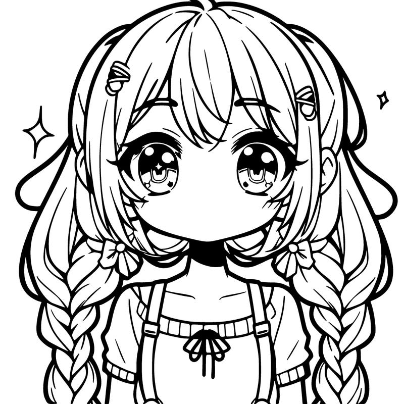 a anime girl with two cute braids