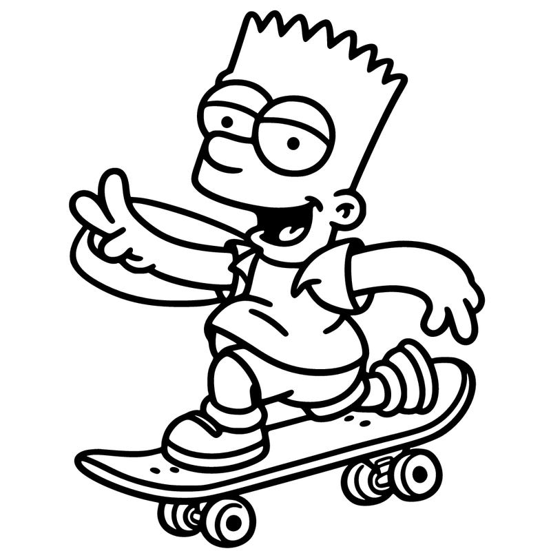 bart with skate board