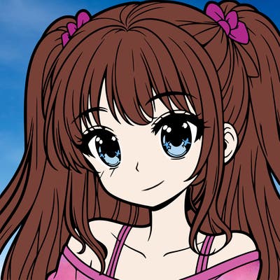 beautiful anime girl with a ponytail