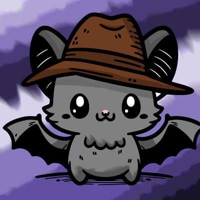 a bat with a hat