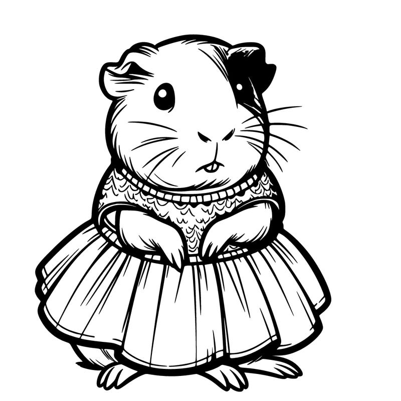 guinea pig in a dress