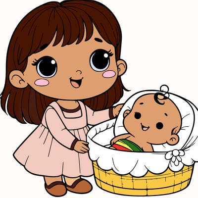girl with baby