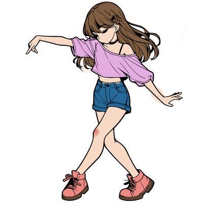 realistic girl danceing