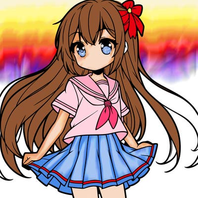 anime girl with skirt