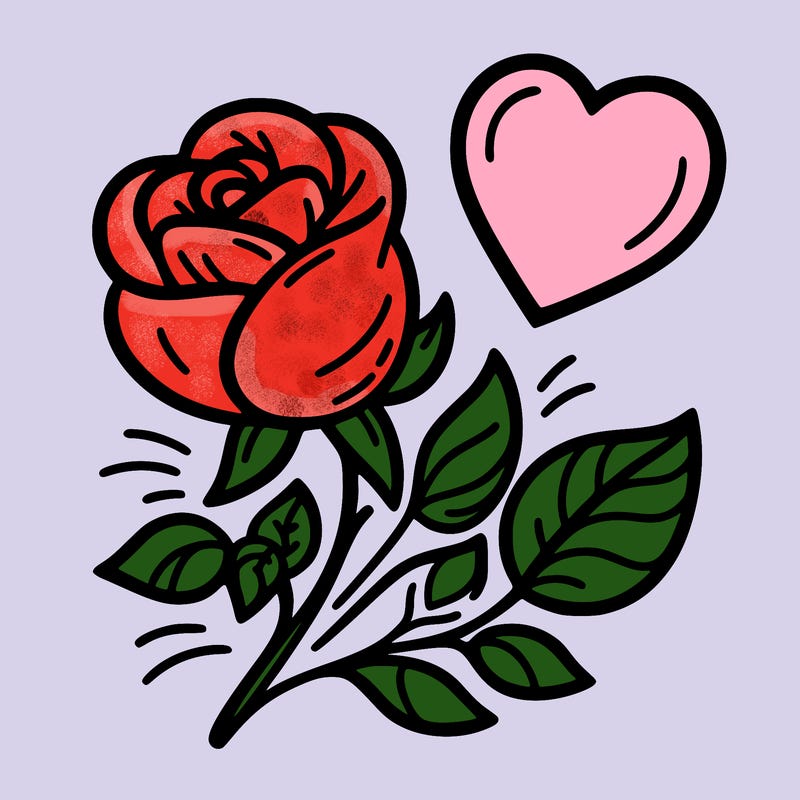 rose and heart