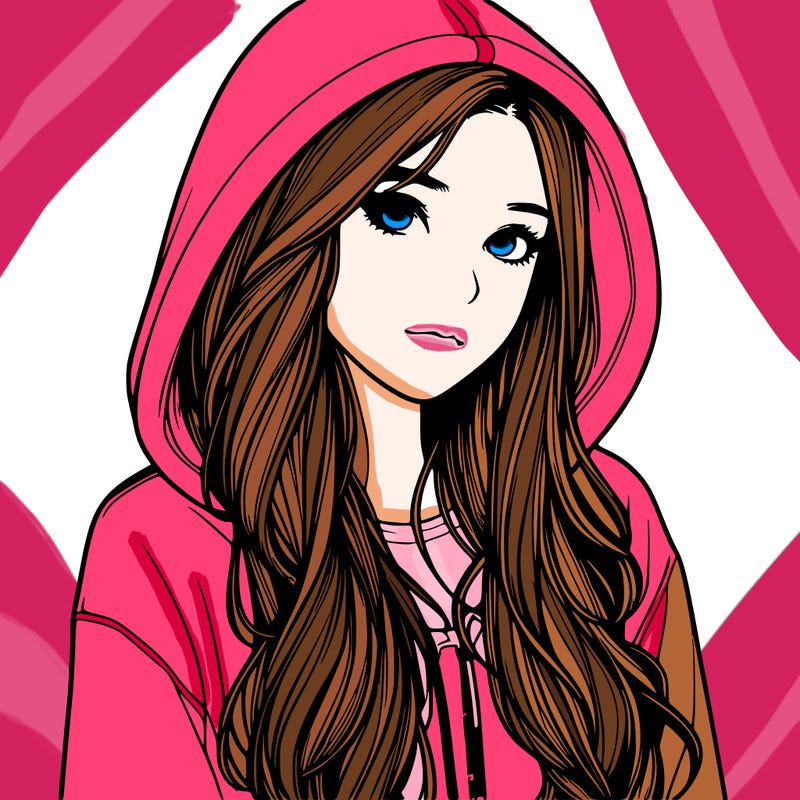 realistic girl with hoodie