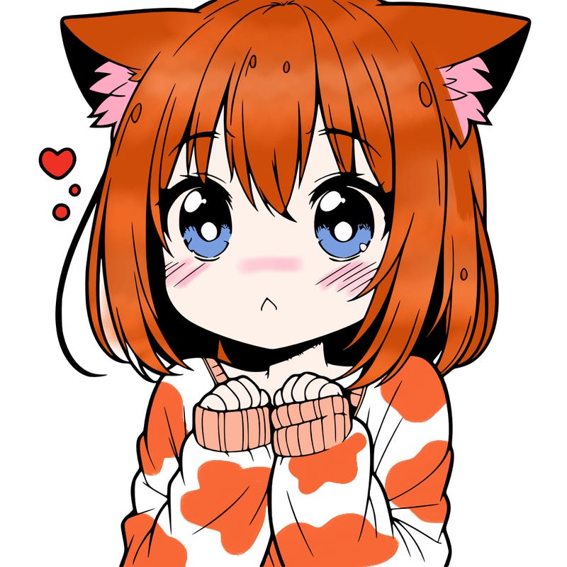 shy anime catgirl