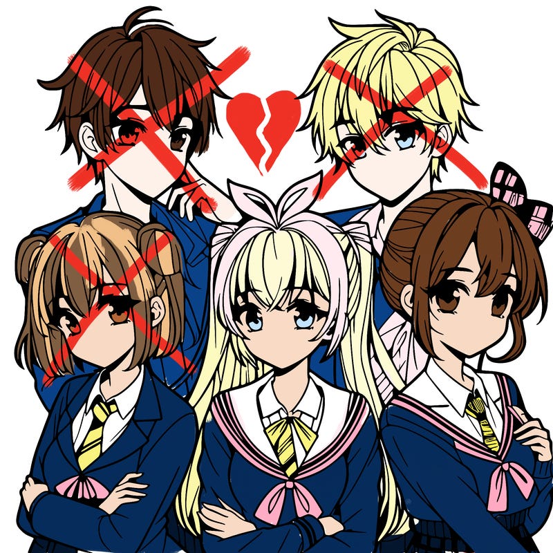 4 girls one boy manga