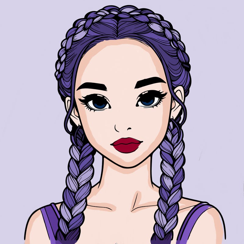 realistic girl with braids