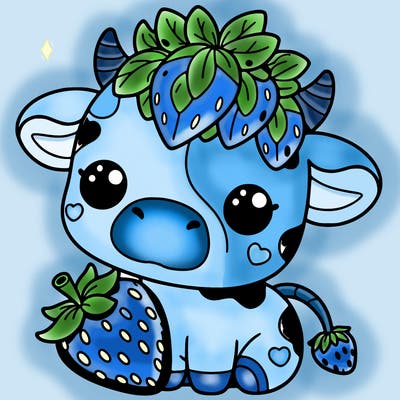 cute strawberry cow