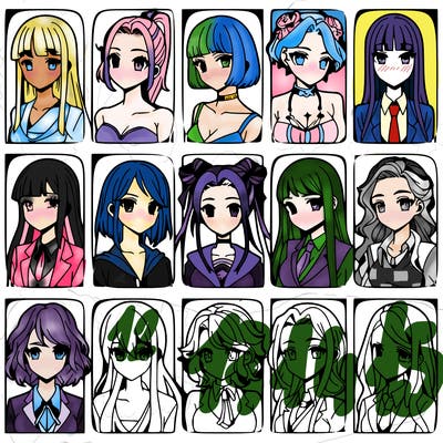 girls that look diffrent anime