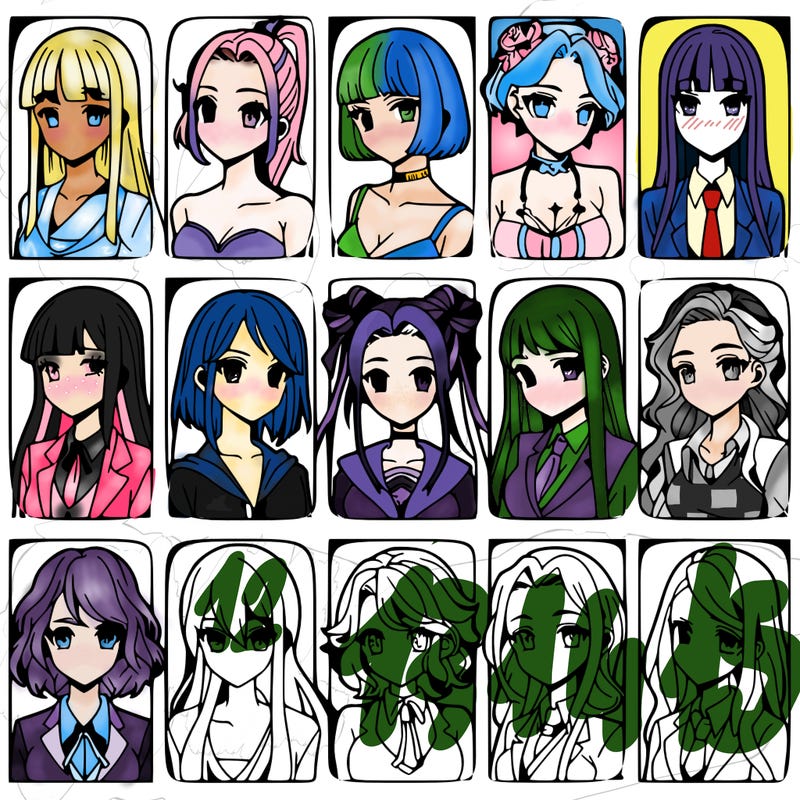 girls that look diffrent anime