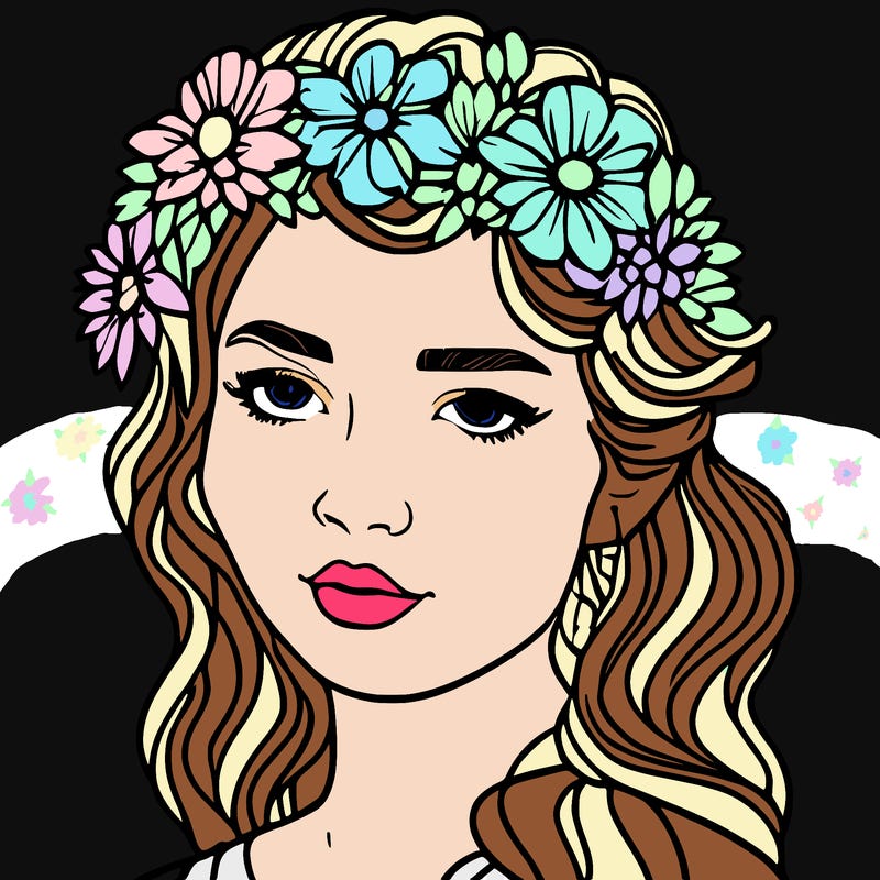 girl with flowers crown