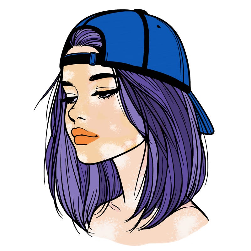 realistic  girl with a backwards hat