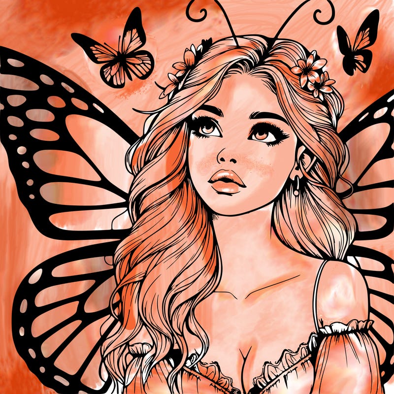 butterfly fairy realistic girl
