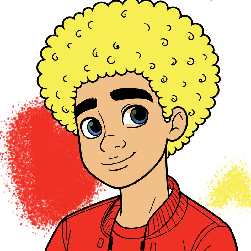 teen boy with afro
