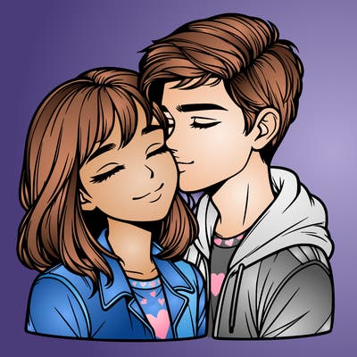 realistic girl and boy  love