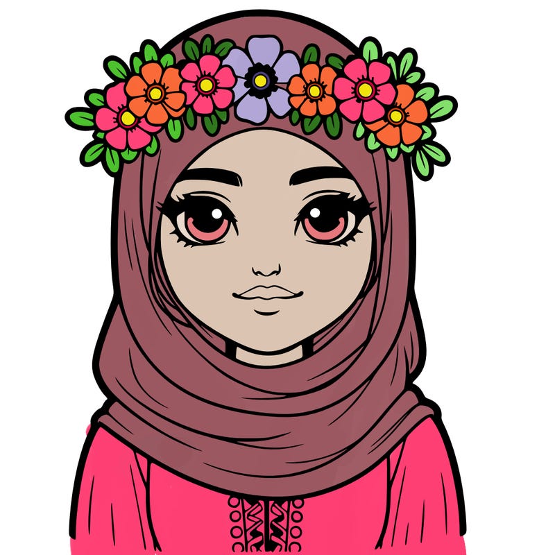 realistic girl with flower crown
