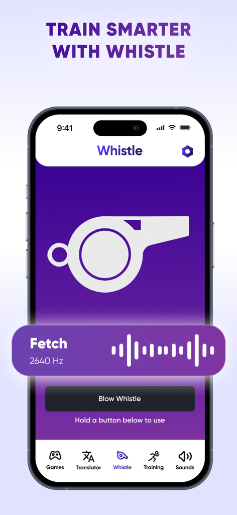 Pawla 강아지 번역기 앱, 스마트 휘슬 훈련 인터페이스 표시