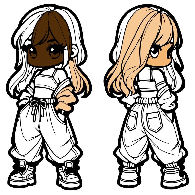 girl in crop top and baggy pants