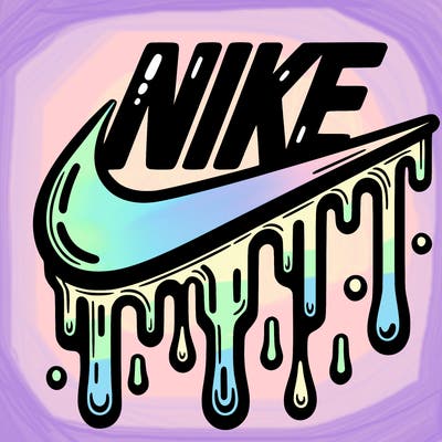 dripping nike logo
