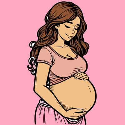 woman heavily pregnant realistic