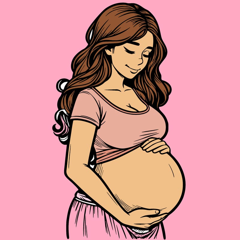 woman heavily pregnant realistic