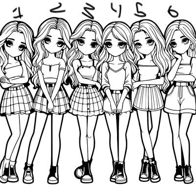 a group of girls realistic