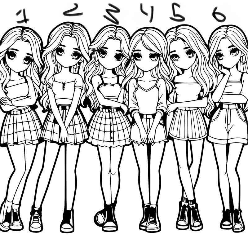 a group of girls realistic