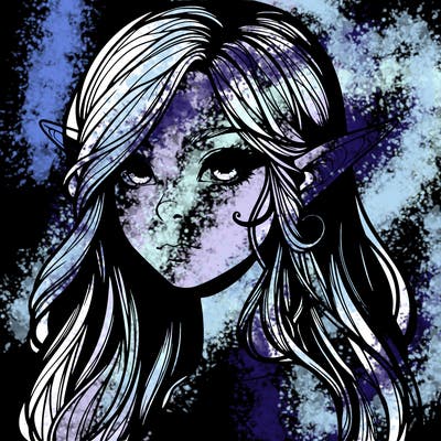 elf girl realistic dark fantasy