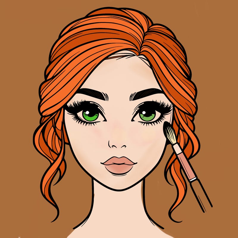 realistic person with makeup