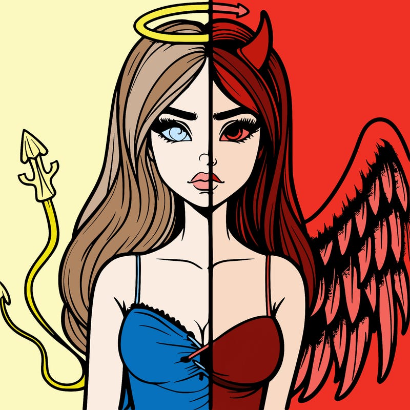 devil vs angel realistic girl