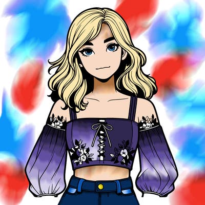 realistic girl with crop top