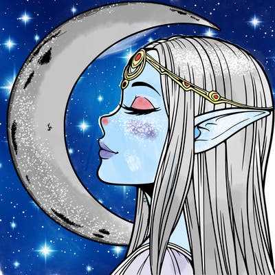 a realistic moon elf