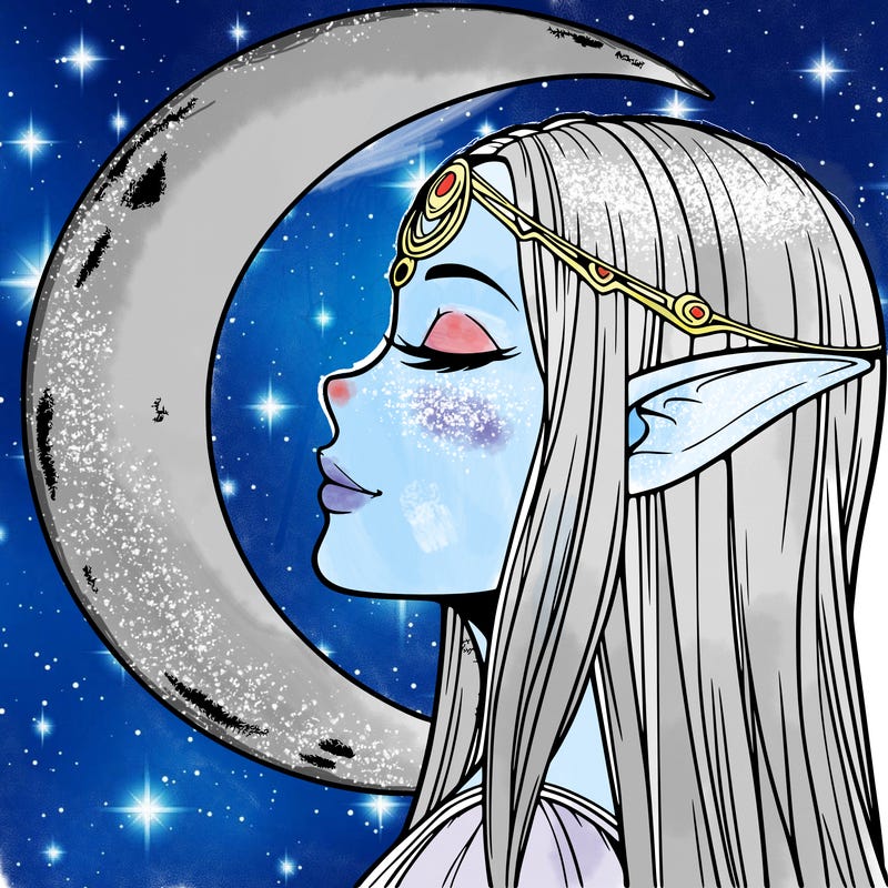 a realistic moon elf