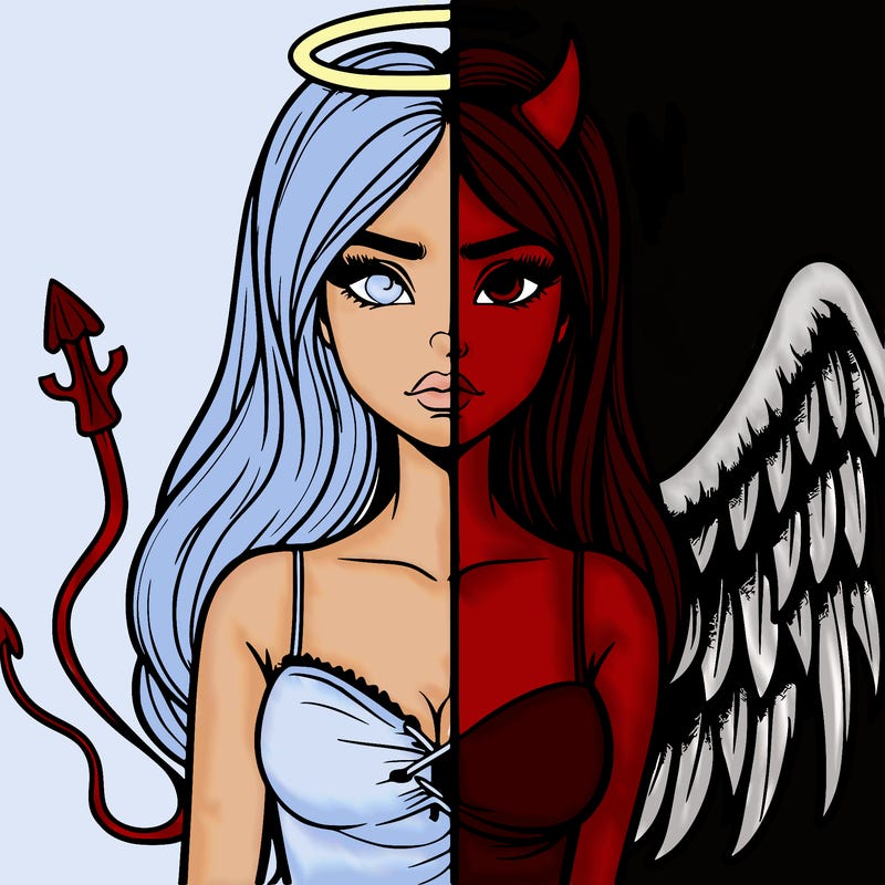 devil vs angel realistic girl