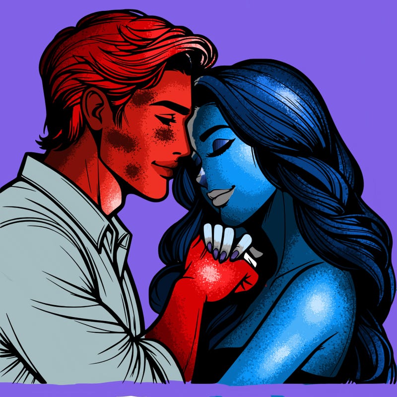 realistic man and woman in love