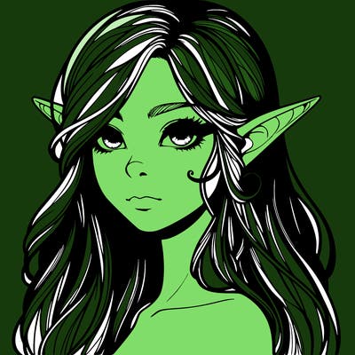 elf girl realistic dark fantasy