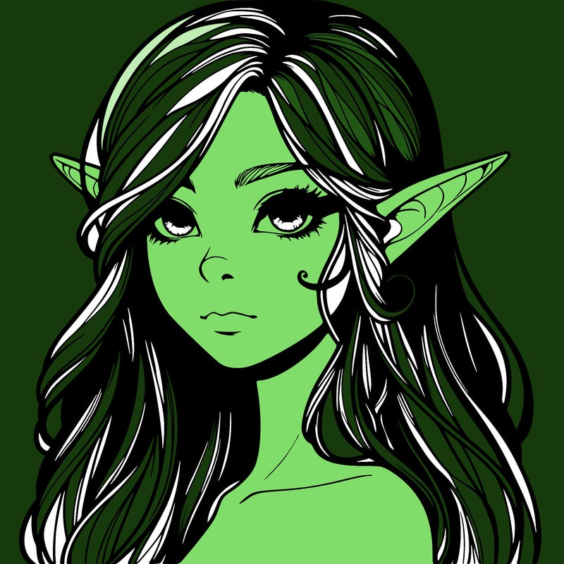 elf girl realistic dark fantasy