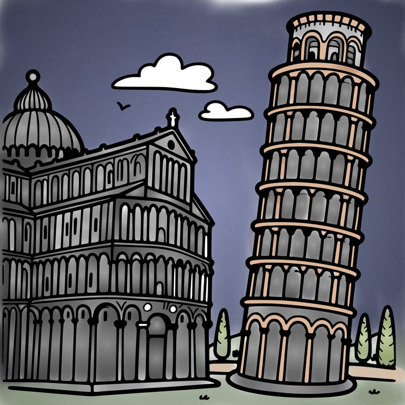 leaning tower of pisa, alone