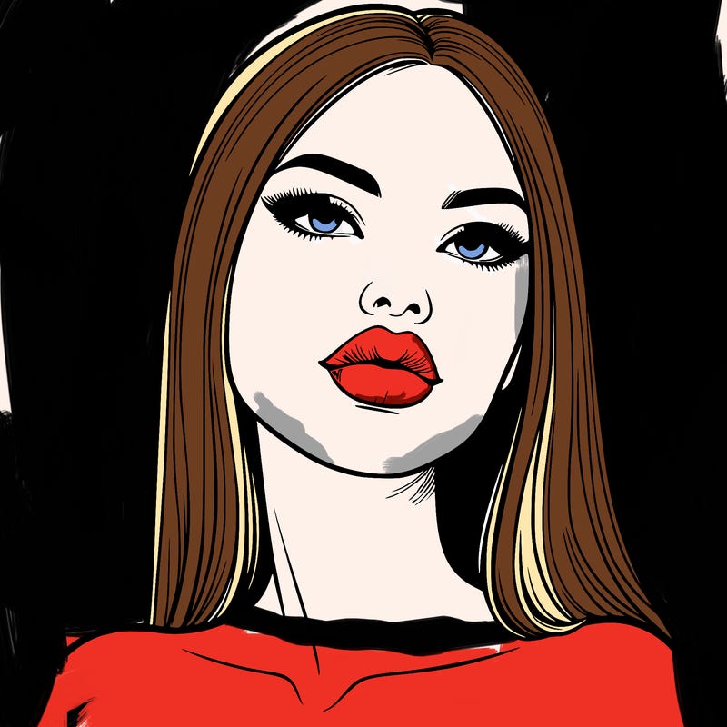 realistic woman with full lips