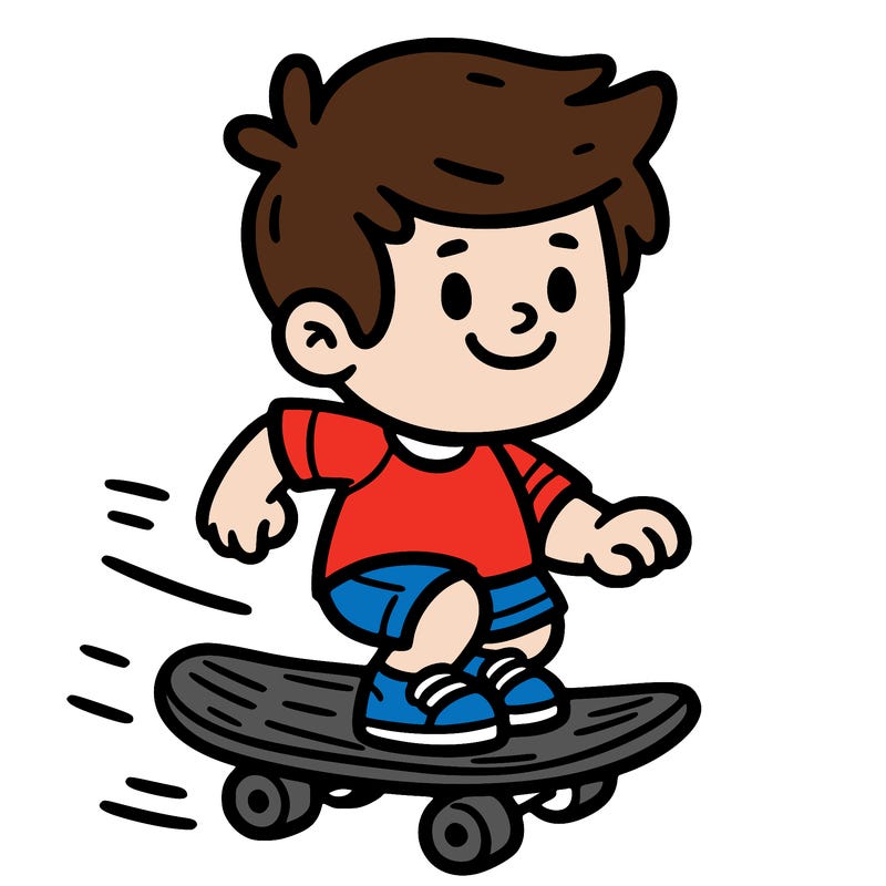 a boy riding a skateboard