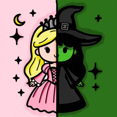 split princess and witch