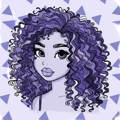 girl with curly hair realistic